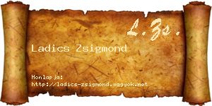 Ladics Zsigmond névjegykártya